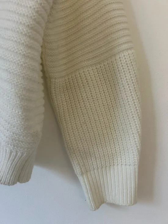 Princess Polly Cream Ribbed V-Neck Button Cardigan - Picture 3 of 4